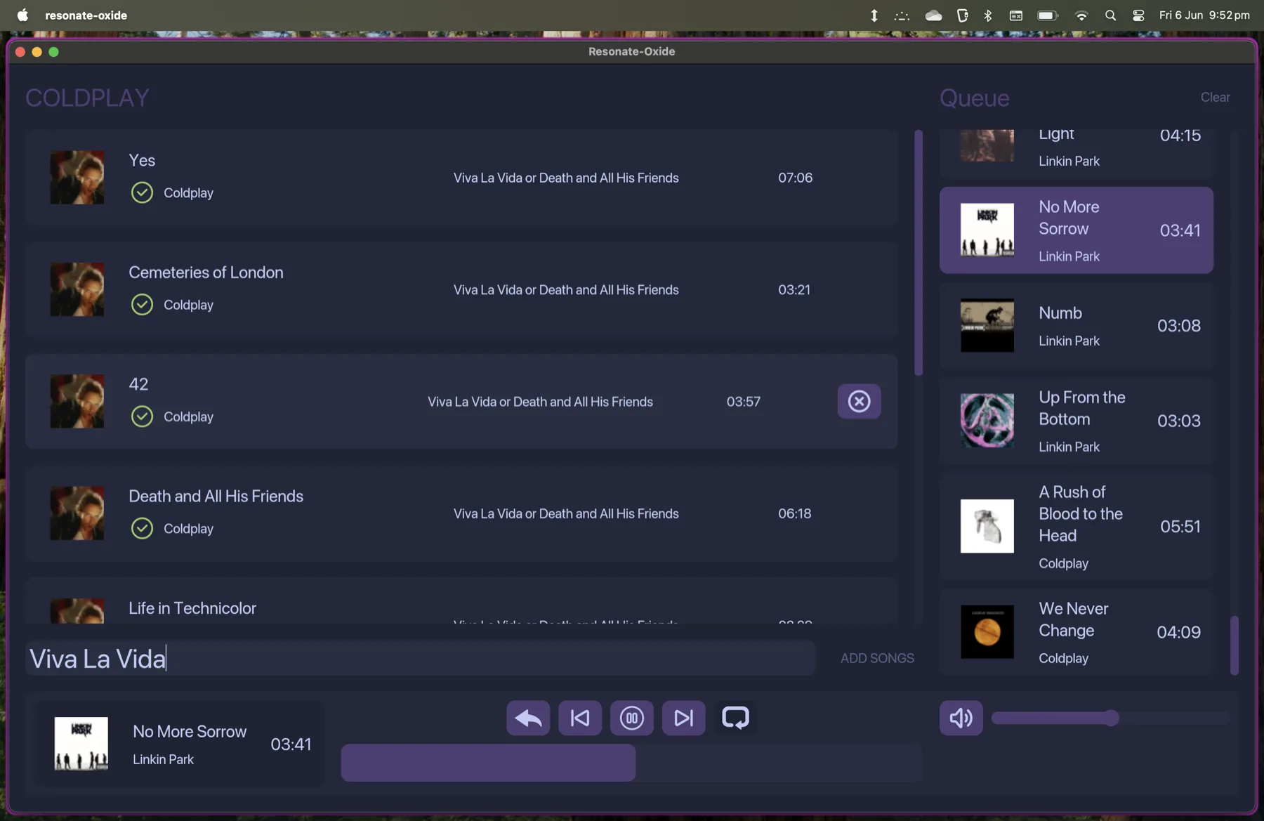 Searching within a playlist